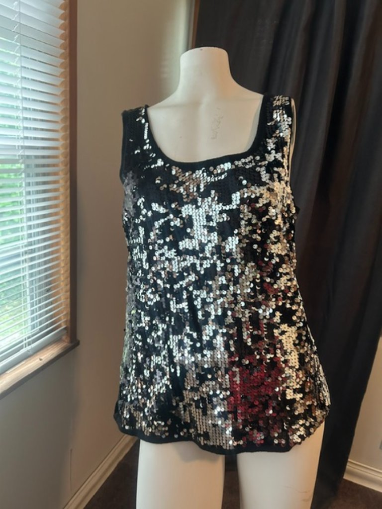 Peter Nygard Black Embellished Tank Top